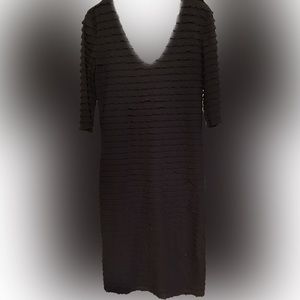 Bettie Page black ruffle wiggle dress